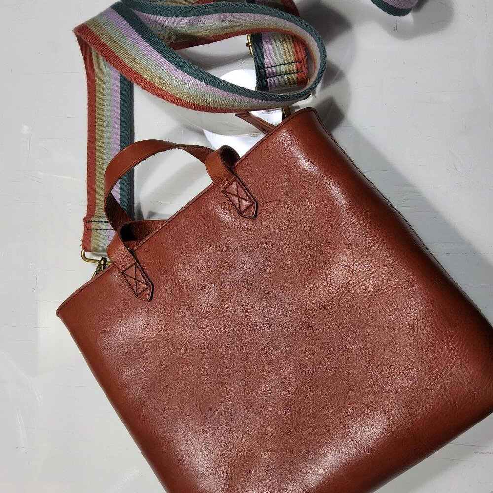 Madewell The Small Transport Crossbody in Nubuck Leather: Rainbow Strap Edition